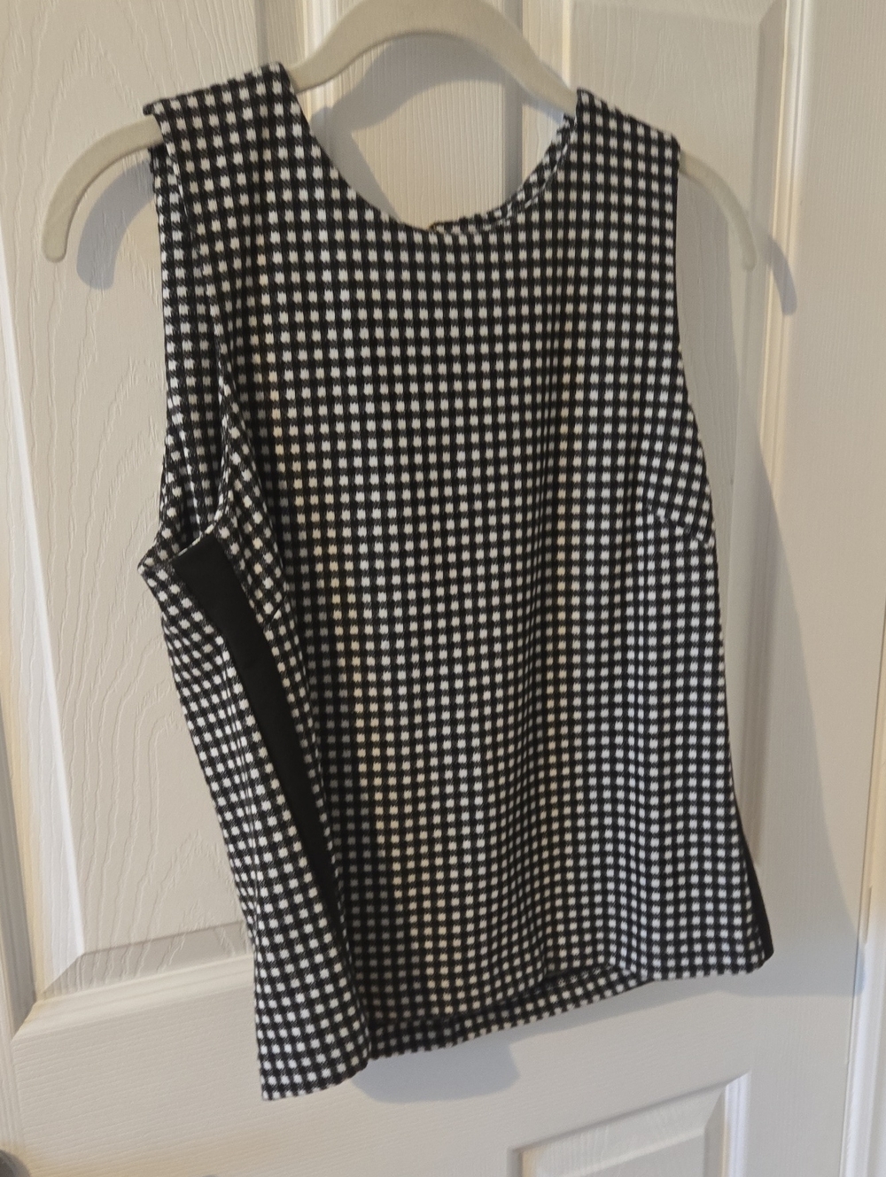 Michael Kors Black and White Gingham Tank Top